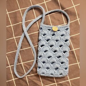 Handmade crochet phone pouch